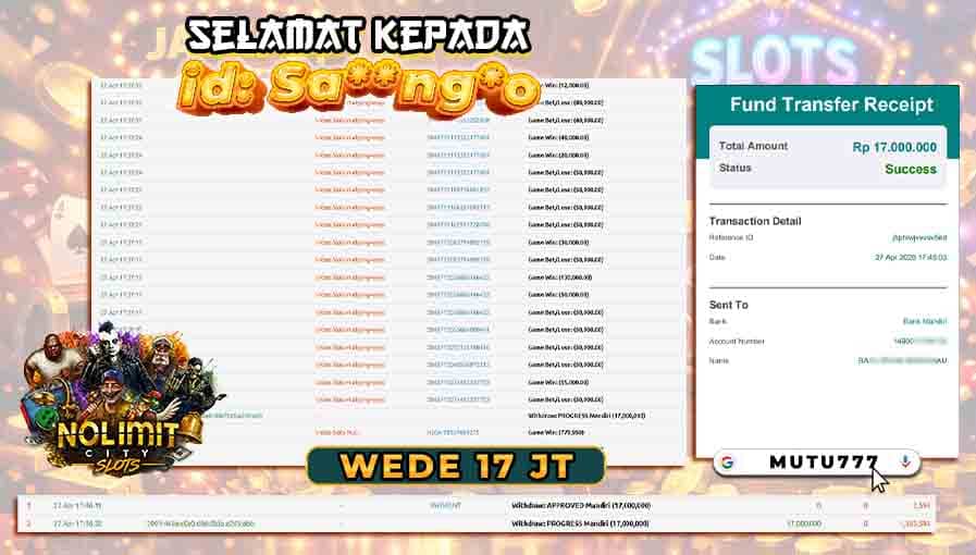 JP Besar di Slot No Limit City MUTU777 MUTU777 RTP slot tinggi