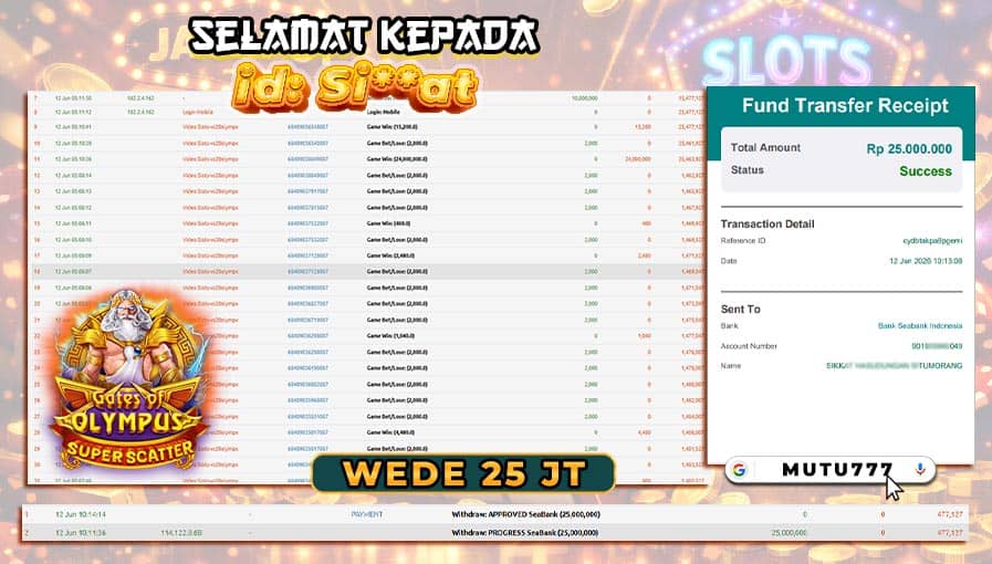 WEDE 25 JUTA DARI GATES OF OLYMPUS SUPER SCATTER 🔥