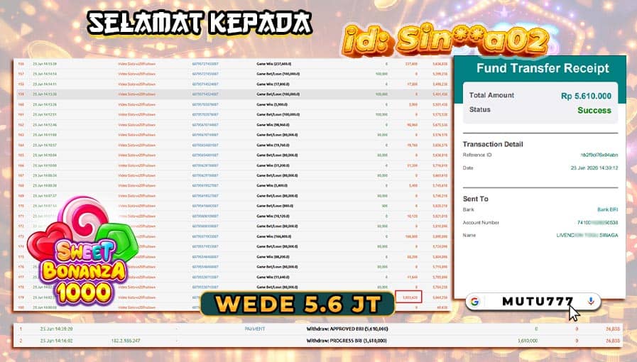 🎉 Bukti WD 5,6 Juta Berhasil Cair! Member MUTU777 Kembali Raih Cuan Fantastis 💰 situs game terbaik