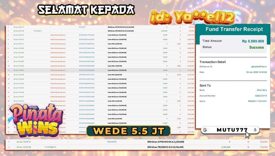 💰Bukti WD 5,5 Juta Berhasil Cair! Member MUTU777 Kembali Raih Kemenangan Menarik💰 situs terpercaya 2026
